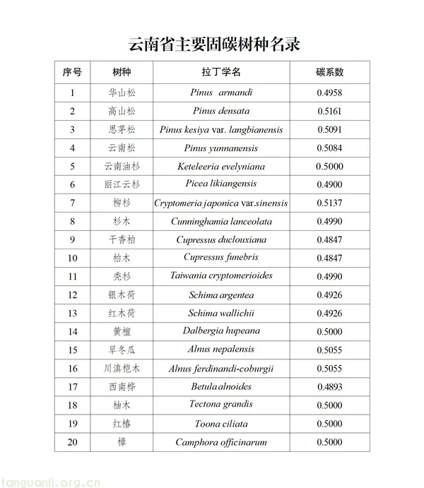 云南省林草局发布 20 种主要固碳树种 含华山松、云南松等(图1) 20251016034726366.jpg