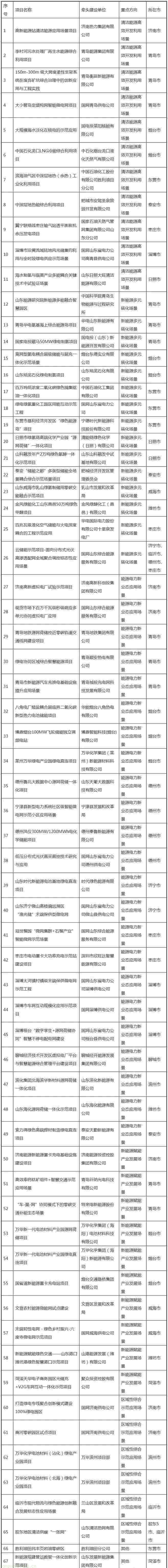 山东省能源局印发新能源场景建设方案 公布首批示范项目(图1)
