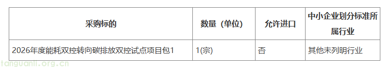 山东发布 2026 年度能耗双控转向碳排放双控试点项目招标公告(图1) image.png